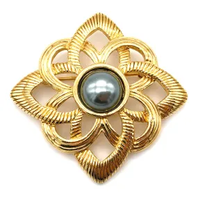 【USA輸入】ヴィンテージ グレー パール ブローチ/Vintage Gray Pearl Brooch