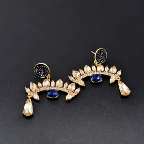 Women's Earrings Blue And Yellow Zirconia Diamond Earring