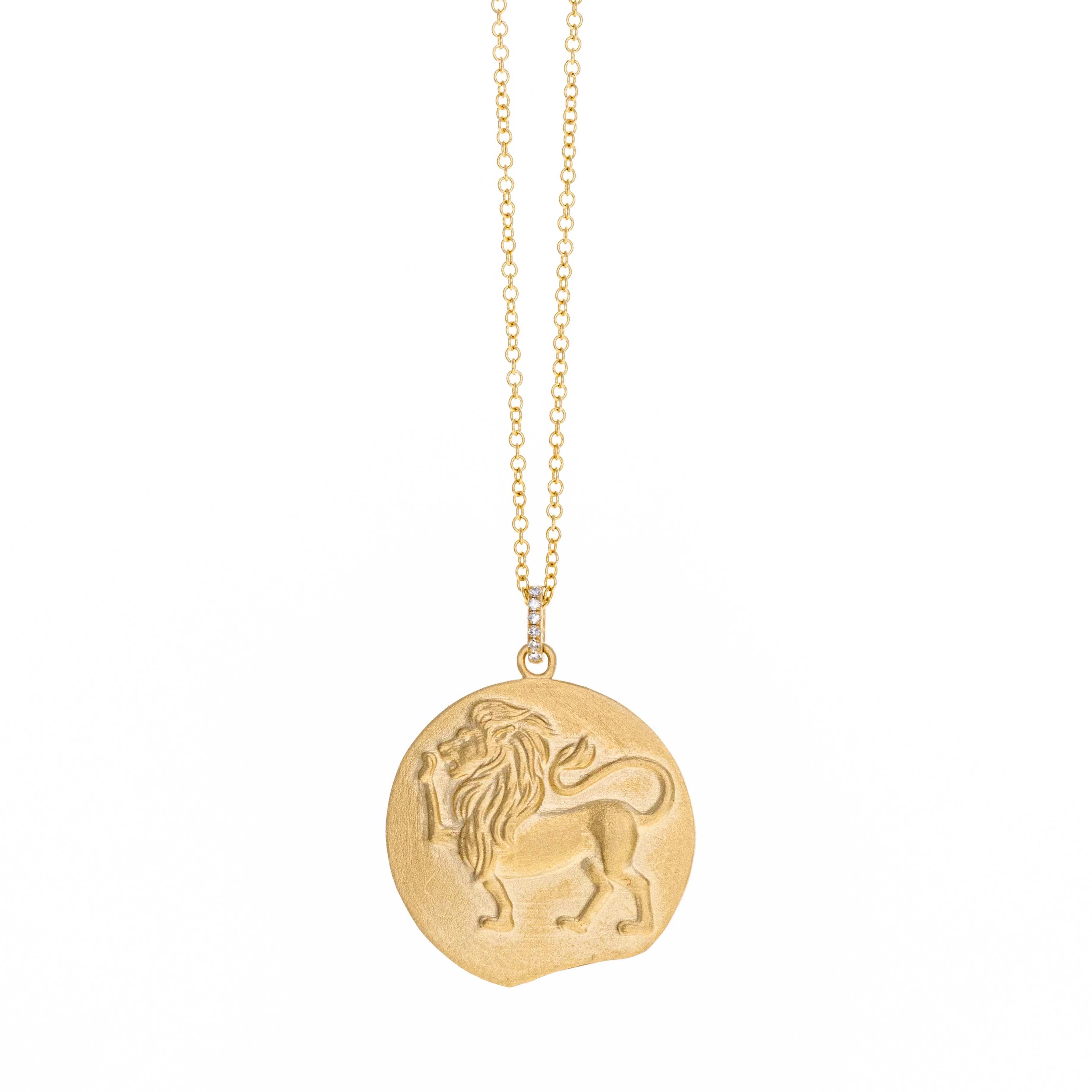 Zodiac Diamond Pendant Necklace in 14K Yellow Gold