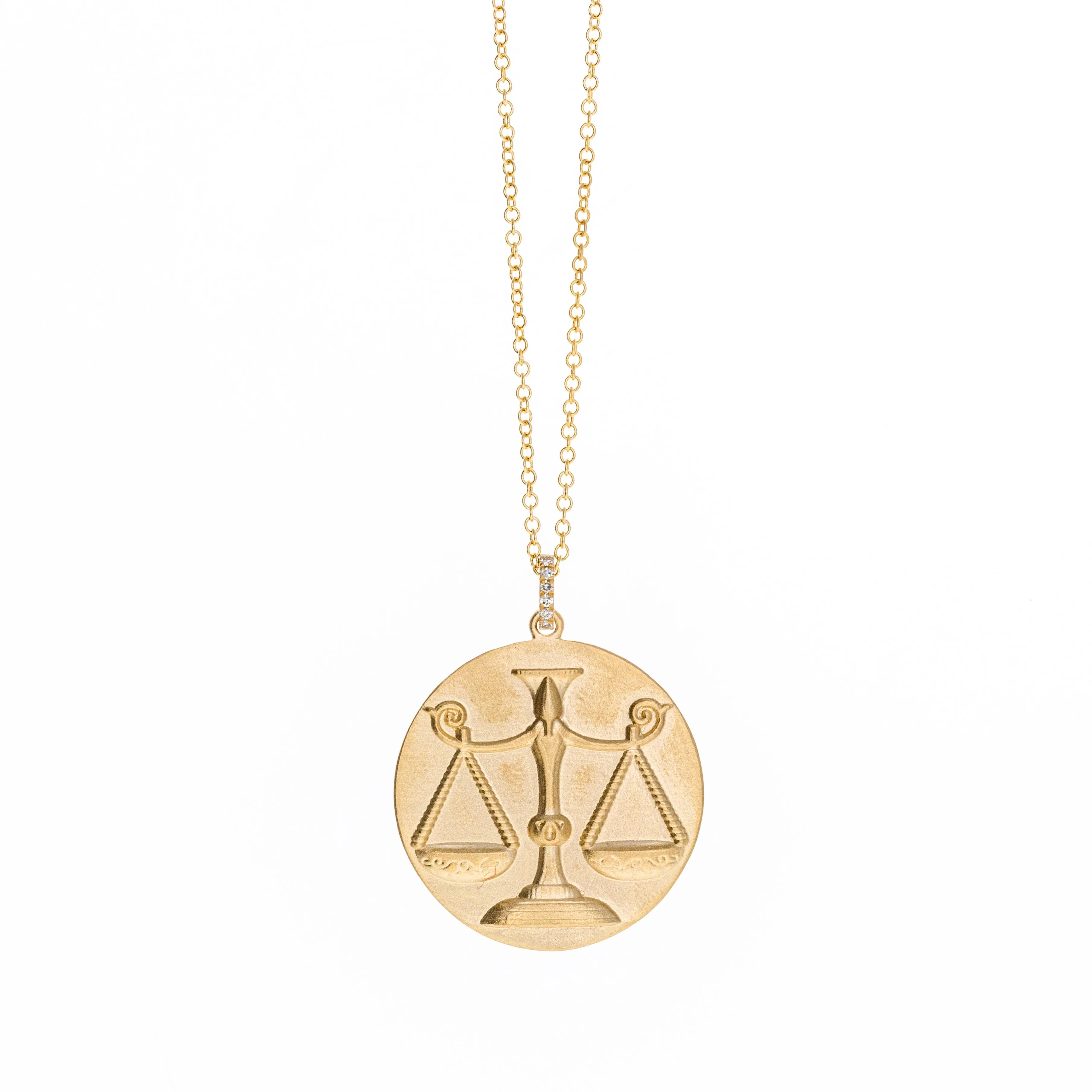 Zodiac Diamond Pendant Necklace in 14K Yellow Gold