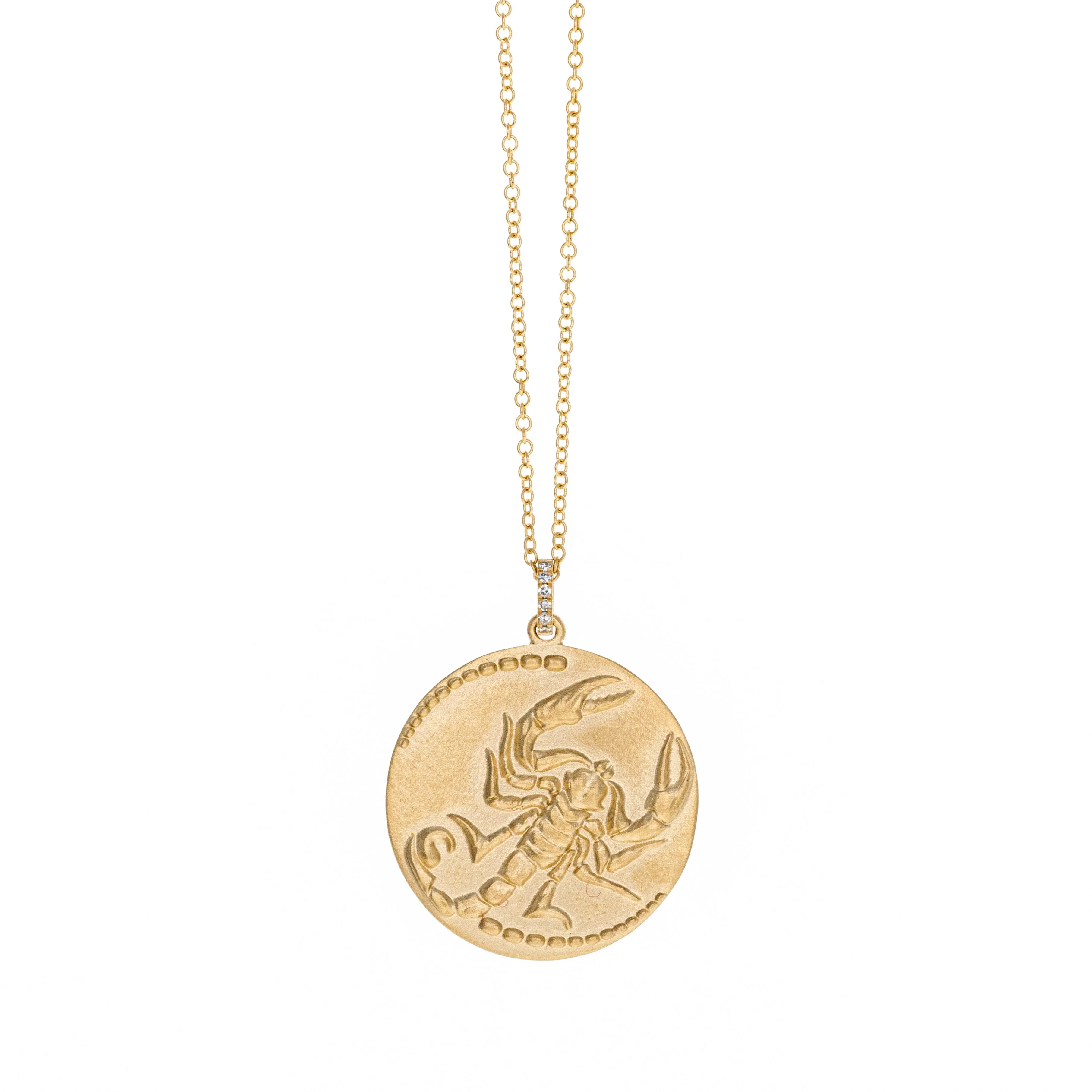 Zodiac Diamond Pendant Necklace in 14K Yellow Gold