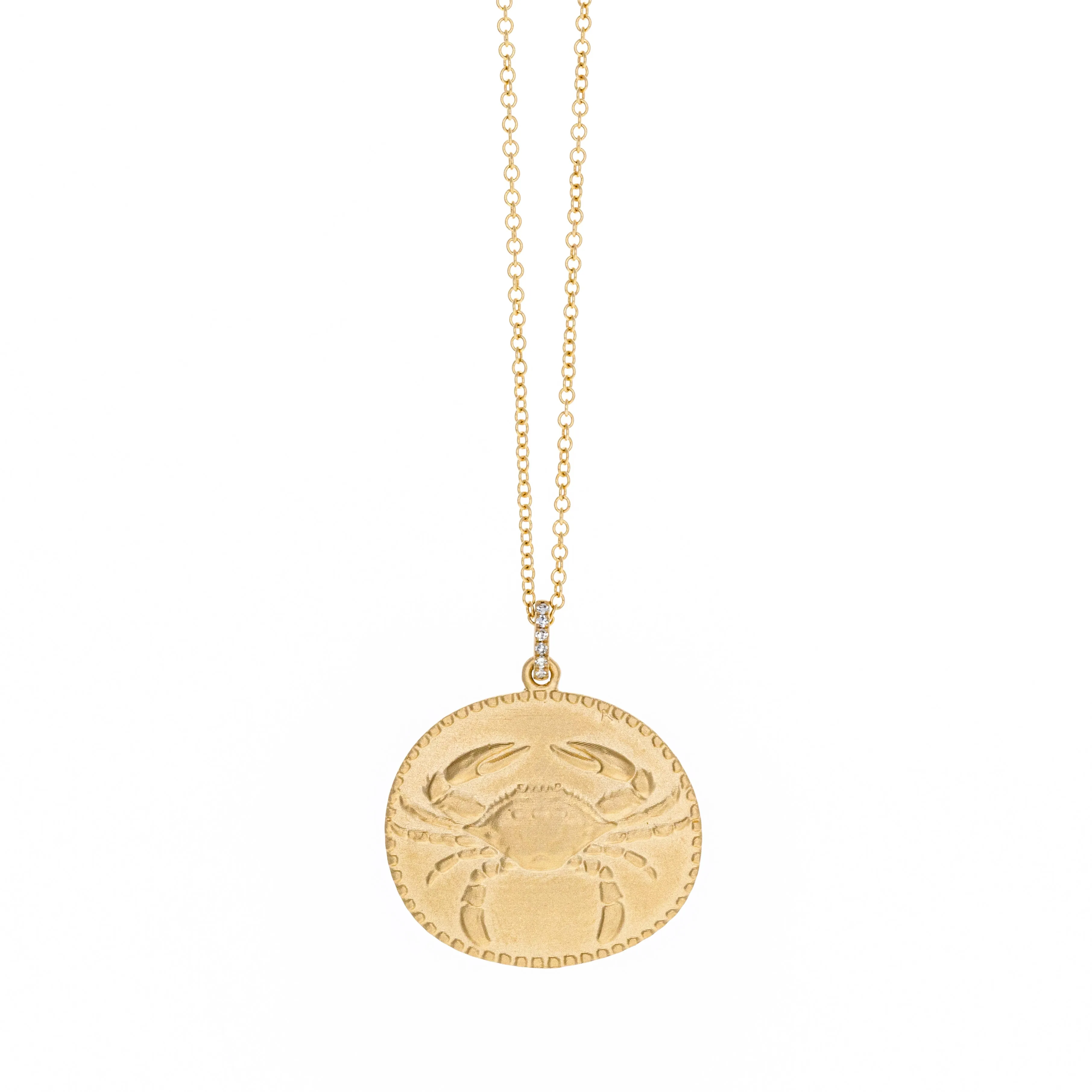 Zodiac Diamond Pendant Necklace in 14K Yellow Gold