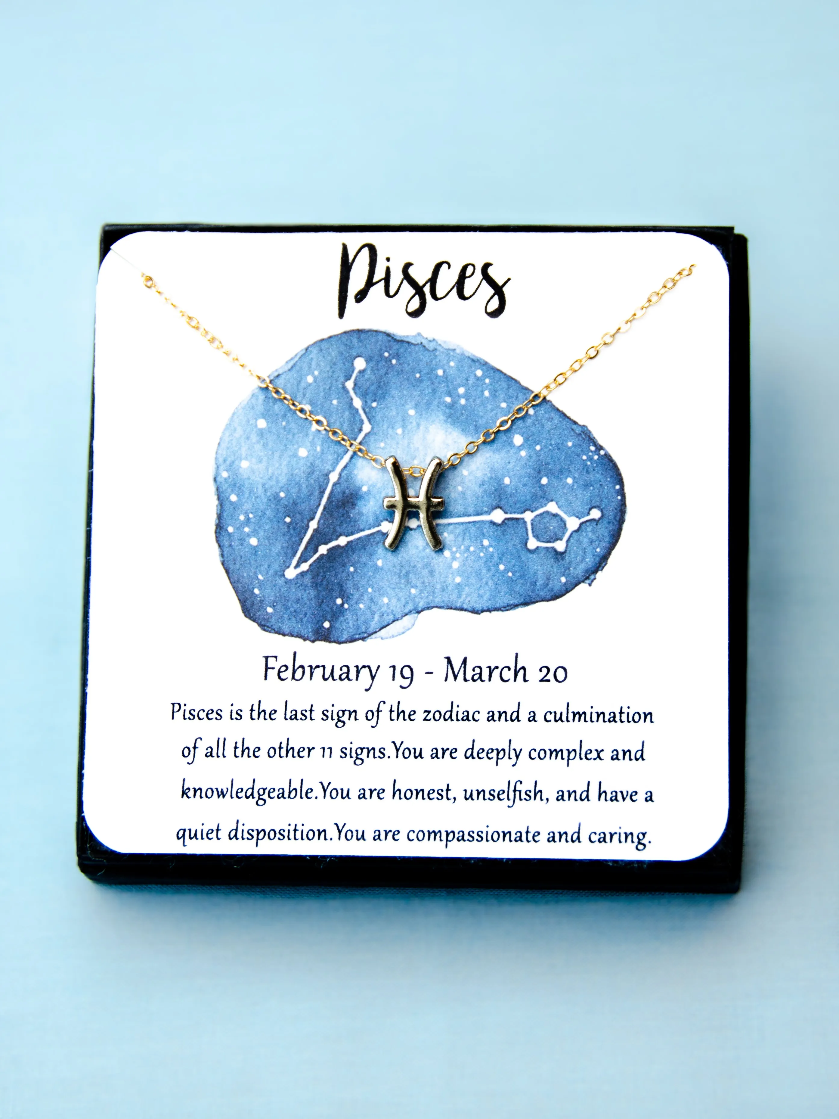 Zodiac Pisces Astrological Necklace