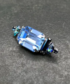 【ドイツ買付】ヴィンテージ SEIBOTH ブルー ギブレ ミニ ブローチ/Vintage SEIBOTH Blue Gibre Stone Brooch